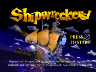 Shipwreckers title screen for Playstation